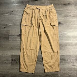 GAP High Rise Pleated Cargo Pants in Golden Khaki Size 16 Baggy Relaxed Utility